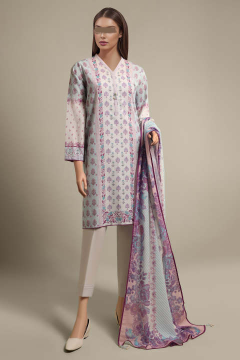 Saya Unstitched Printed Khaddar 2 Piece (Shirt/Dupatta) Un-Stitched Shirt & Dupatta For Women / For Girls - WINTER VOL 02