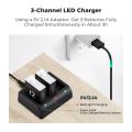 2 Pack 1730mAh Batteries for GoPro Hero 12/11/10/9 Black, with 3-Channel LCD USB Fast Charger Fit for Gopro Hero 12 Black, Hero 11 Black, Hero 10 Black, Hero 9 Black. 