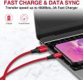 USB C Cable, ZKAPOR  USB Type C Fast Charger Charging Cable Nylon Braided for Type C Mobiles. 