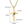 Personalized Christian Jewelry Stainless Steel Ring Religious Cross Necklace for MEN. 