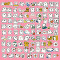 100PCS/set Cartoon Cute Line Dog In The Book Stickers DIY Graffiti Decal Sticker Brave. 