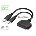 USB 3.0 To SATA Dual Connector for 2.5 Inch SSD with Adapter Connector for HDD Support. 