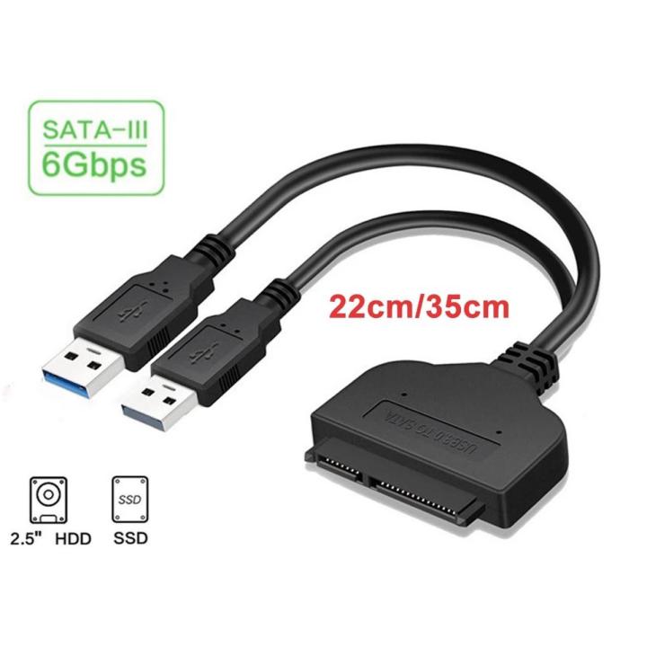 USB 3.0 To SATA Dual Connector for 2.5 Inch SSD with Adapter Connector for HDD Support