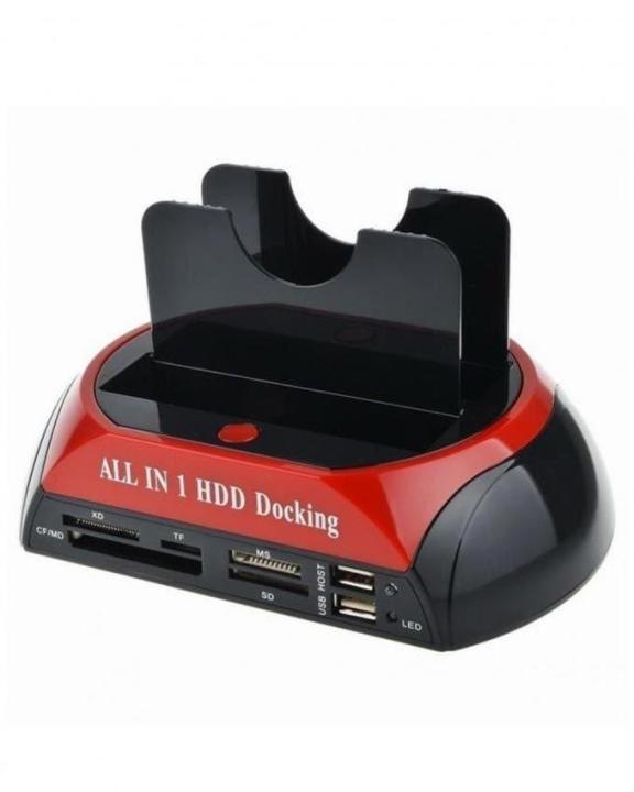 All In One HDD IDE SATA Docking Station - Red & Black