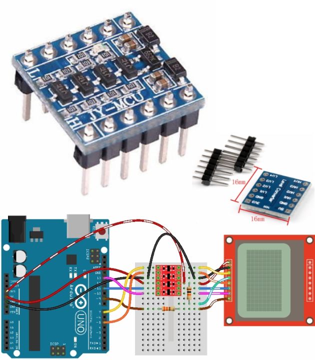 5V 3V IIC UART SPI Level 4-Way Converter Module for  ARDUINO