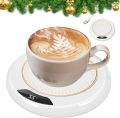 Safdar Mart-1Pc USB Electric Coffee Mug Milk Warmer with LCD Digital Temperature Display Adjustable with Auto Shut Off for Desk Stainless Steel & Glass Cup, PP Milk Bottle, Ceramic Cup Beverage Tea Water, Beverage, Hot Chocolate, Birthday Gift. 