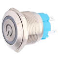2pcs 12~24VDC Push Button Switch 19mm Round 4PIN Self Reset with Light Power Pattern. 