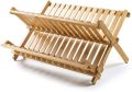 Bamboo Draining Rack Dish Drainer Plate Wooden Folding Washing Up Counter Sink. 
