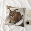 Floppa Cute Meme Cushion Cover 40x40 Home Decor Dakimakura Funny Caracal Cat Throw Pillow Case for Living Room Housse De Coussin. 