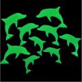 Pack Of 8 - Bigger & Better Fluorescent Night Glowing Dolphine Wall Sticker. 