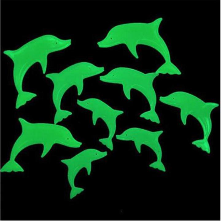 Pack Of 8 - Bigger & Better Fluorescent Night Glowing Dolphine Wall Sticker