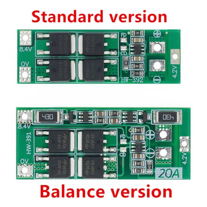 2S 20A 7.4V 8.4V 18650 Lithium Battery Protection Board/BMS Board ...