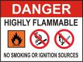 Danger Flammable Caution Sign Safety Stickers Petroleum Industry Petrol Pump Vinyl Sticker. 