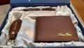 CUSTOMIZE BROWN LEATHER NAME  WALLET FOR MEN , KEYCHAIN & PEN (PERFECT GIFT TO SEND YOUR FATHER , HUSBAND , FIANCE OR ANY ONE). 