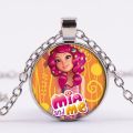 Mia And Me Cartoon Necklace Horse And Anime Poster Crystal Long Chain Jewelry For Kids Party Theme. 