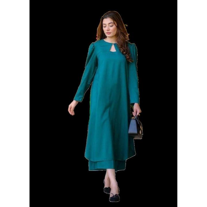 long%20shirt%20with%20plazo%20pant%202%20peice%20stitched%20suit%20-%20Image%202