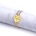 2Pcs Best Friends Heart Joint Pattern Bracelets. 