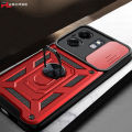 PlusCase for Infinix Smart 9 HD / Hot 50i Phone Casing Slide Lens Armor Case Shockproof Stand Holder Camera Protect Back Cover. 