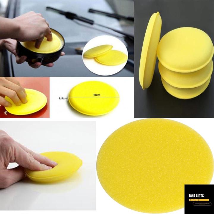 1Pcs single piece Car Wax Applicator Pads Car Waxing Polish Foam Sponge Round Pressing Wax Foam Super Fine Applicator Pad Soft Car Polishing Sponge Cleaning Tool