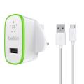 Belkin Home Charger With Micro Usb Charge/Sync Cable (10 Watt/ 2.1 Amp) White. 