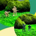 Pack of 20/60/100/200-Piece Classic Plastic Army Men Toy Soldiers Set – Military Action Figures for Kids | Green, Grey & Brown Colors. 