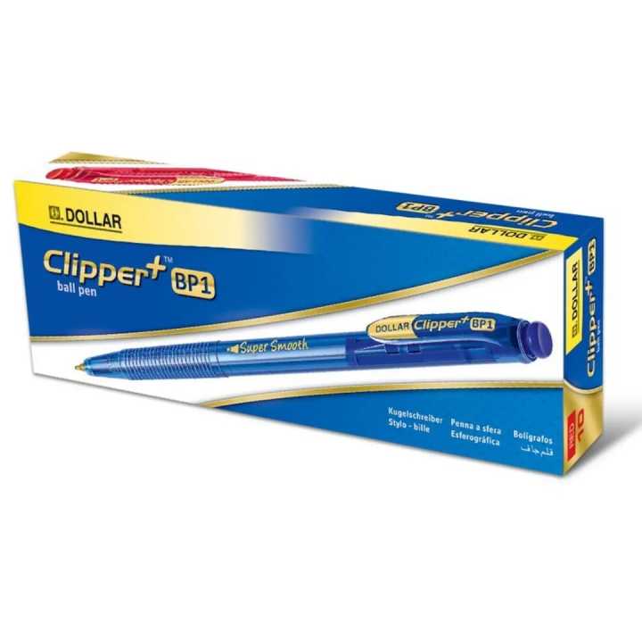 Dollar Ball Pen Clipper+ 10's Regular Box | Pack of Red Color BP-1 10 ...