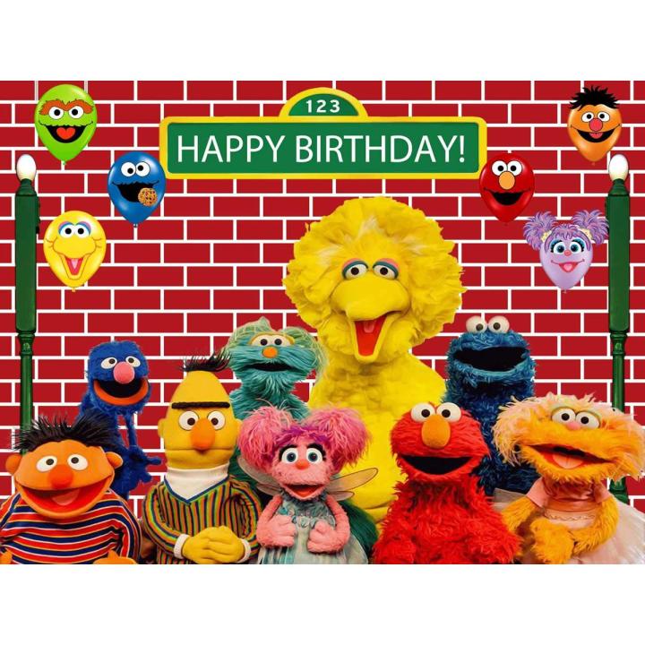 SESAME STREETS THEME BIRTHDAY PARTY BANNER ( 36 INCHES X 24 INCHES )