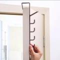 Over The Door Hanger Hooks Vertical Bags Rack with 5 Hook Storage Holder for Clothes/Hats/Towels/Scarf/Robe/Cap/Key. 
