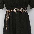 Classic Cool Punk Gothic Moon Sun Metal Belt Personality Ladies Vintage High Waist Chain Belt Gold Color Pendant Belt. 