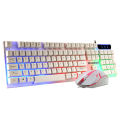 Bosston 8310 Wired Keyboard and Mouse USB Computer RGB Colorful Luminous Game Suspension Key Mouse Suit. 