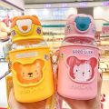 Happy 600ml Water Bottle With Straw Kids/Students Botol Air Budak Kanak BPA Free with Straw + Shoulder Bag Drinking. 