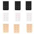 9 PCS 3 Color Women Bra Extender Strap 1-4 Hooks Replace Elastic Underwear Back Extension. 