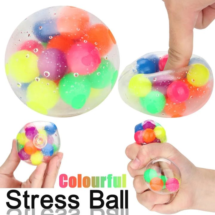 【Funny Bunny Toy Store】Dna Stress Non-toxic Color Sensory Toy Office Squishy Ball Pressure Stress Reliever Toy Balle Anti Enfant Toys