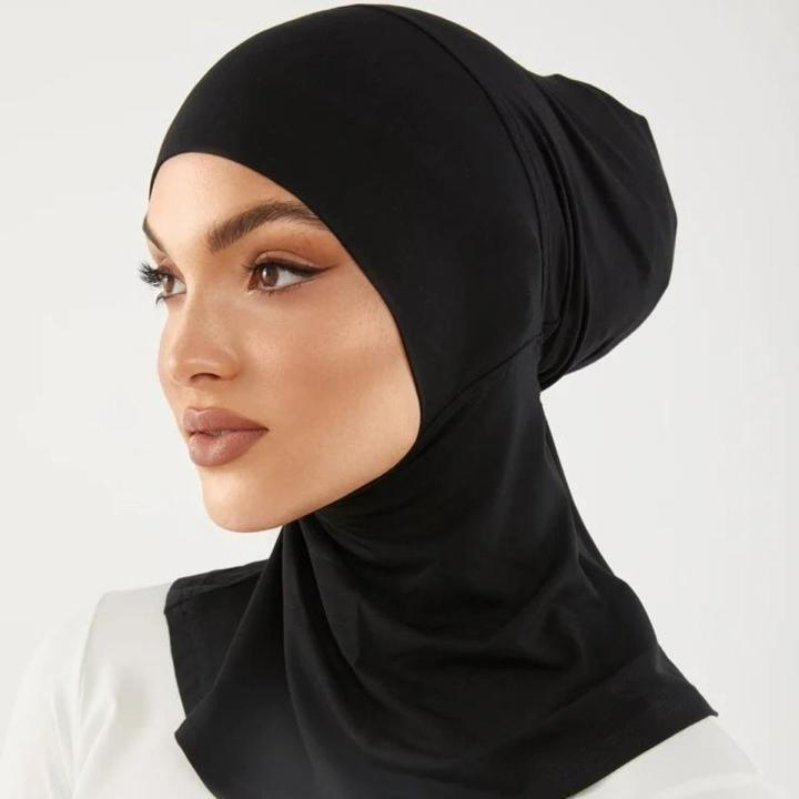 Ninja Nakab Hijab Suitable For Every Scarf, Arabic Hijab Black Women Muslim Hijab Under scarf Cap Trendy Plain Ninja Hijab Full Cover Inner Bonnet Hijab Caps Headscarf Ninja cap
