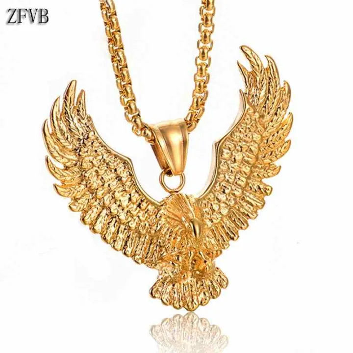 Silver/Golden%20Stainless%20Steel%20Eagle%20Locket/Pendant/Necklace%20for%20Men/Boys%20-%20Image%202