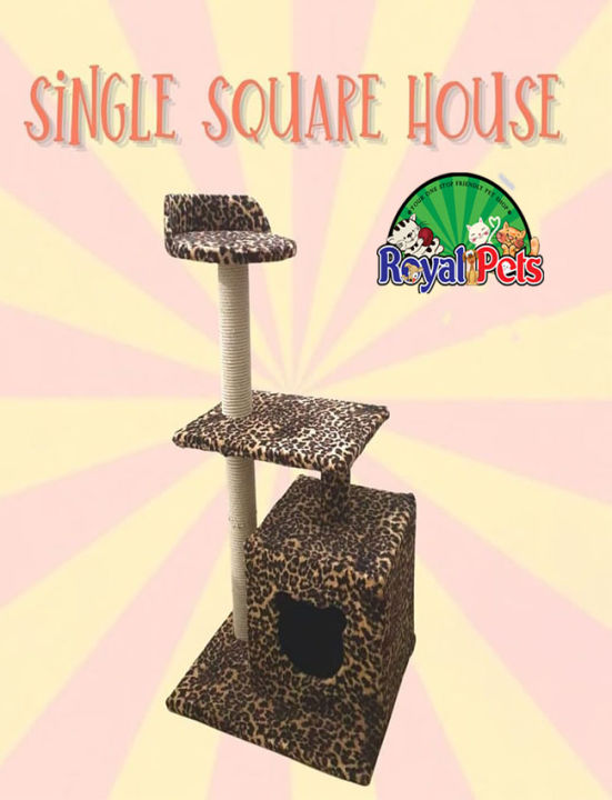 Tree%20Condo%20Scratcher-%20Single%20Square%20House%20-%20%20For%20All%20Size%20Cats%20-%20Image%202