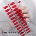 New Design Tip Acrylic Nails 24 ballerina matte Artificial nails, fake nails Reasonable Price Medium length Press On false Nails solid metallic. 