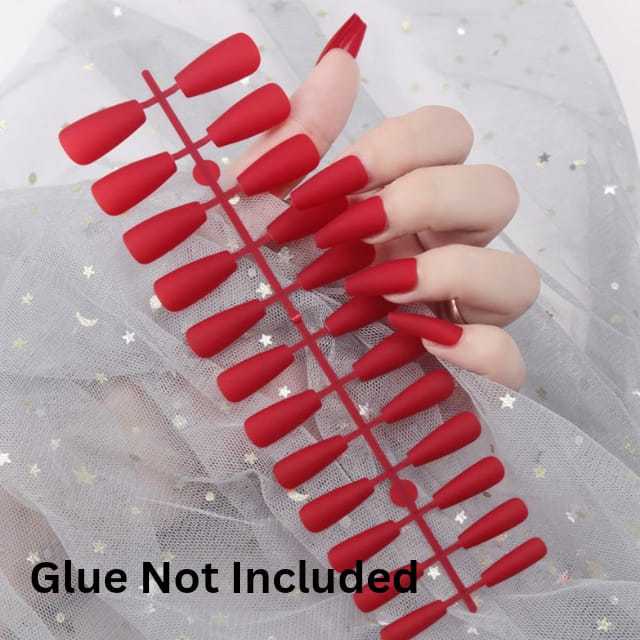 New Design Tip Acrylic Nails 24 ballerina matte Artificial nails, fake nails Reasonable Price Medium length Press On false Nails solid metallic