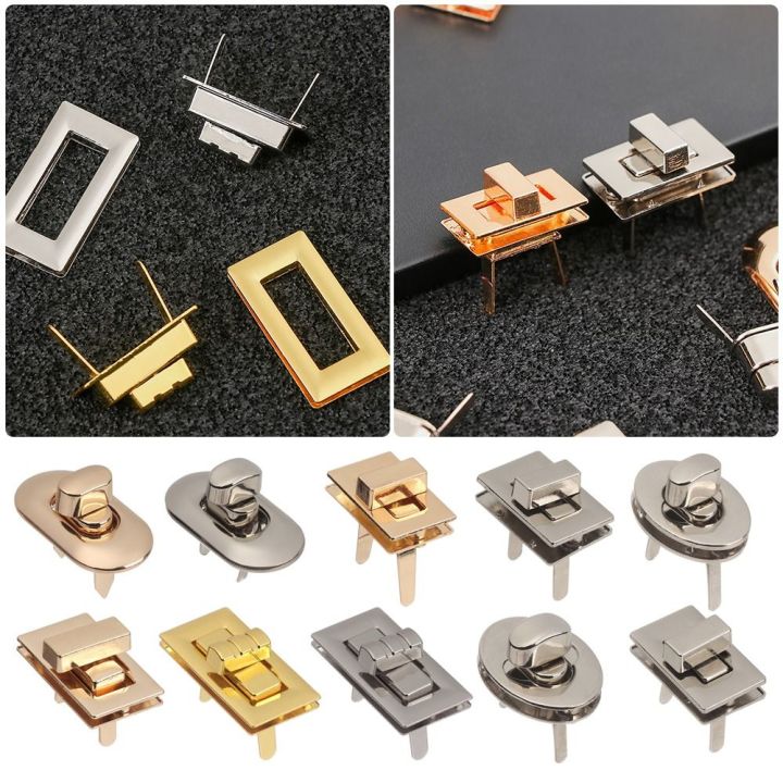 Hardware Closure Bag Buckle Hardware Closure Twist Lock DIY Handbag Bag Purse Metal Clasp Turn Lock