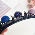 【ETOP】Fashion Braided Hair Clip for Women Separate Hair Clip Bangs Clip Art Retro Snap Clip Acrylic Duckbill Clip PTQ. 