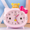 Zhong Yixuan students use mute cartoon small alarm clock bedside with night light cute children's gift clock creative clock. 