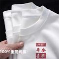 Heavy Xinjiang cotton women's T-shirt national tide Chinese style cotton short sleeve large size loose white half sleeve NIS unisex. 