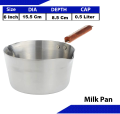 Silver Milkpan Metal Finish Aluminum Milk Pan | Sauce Pan for Tea All Sizes Available silver pots for milk (Sauce pan) Best Material Milk pot set  Silver milk pot silver steel Best Quality. 