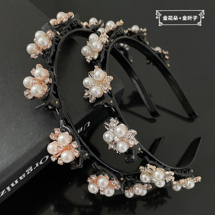 Pearl Braided Hair Clip, Summer Headband, Decorative Hairpin for Women
