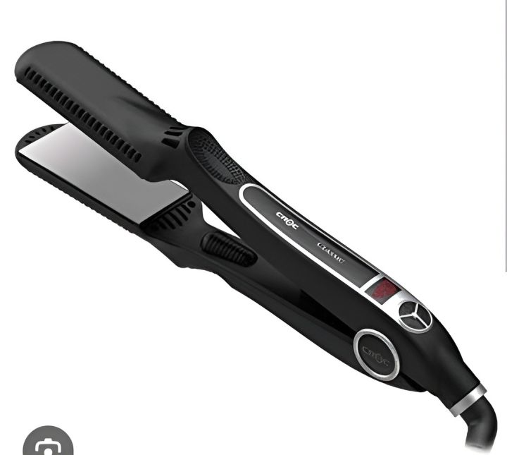 Croc Black Turboion Infrared Titanium Flat Hair Iron Digital Display, 1.5