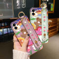 JIUMOO For VIVO Y15a Case With Wristband New Design Phone Case For Girl Women Thin Pattern Oil Rainbow Bear Shockproof Plating Silicone Casing Full Cover SoftCase Protection Cases. 