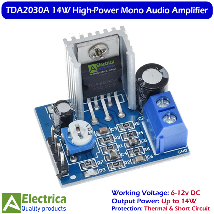TDA2030A 14W High-Performance Mono Audio Amplifier Chip for Speaker DIY Audio Circuit by Electrica
