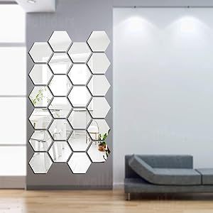 Imported Acrylic Hexagon wall decor Mirrors 3D wall mirrors 4x4 inches per hexagon (1 TO 60 PIECES)