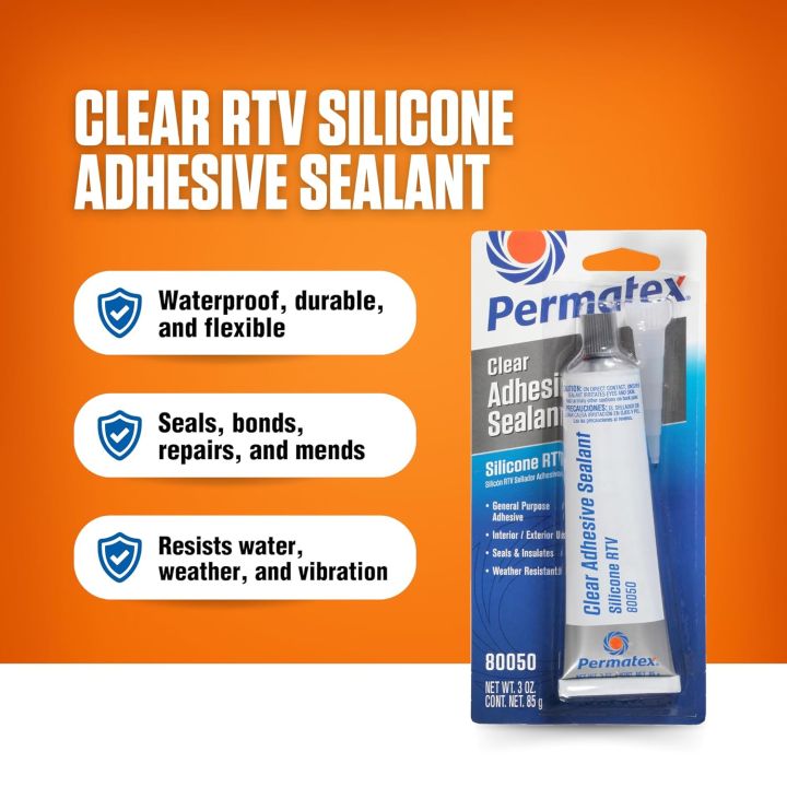 Permatex Clear RTV Silicone Adhesive Sealant Multi Purpose 88 ml (Made In U.S.A)