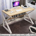 Computer Laptop Table Desk Workspace K/H-Shaped Table Engineered Wood Finish Study Table, for Home & Office with Powder Coating Frame. 